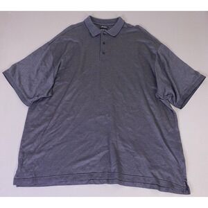 George Polo Shirt Men's 3XL Navy Blue Gray 100% Double Mercerized Short Sleeve